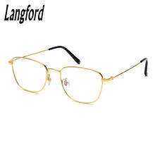 Мужские оправы для оптических очков langford, брендовые круглые оправы из титана и золота, высота 40 мм 2024 - купить недорого