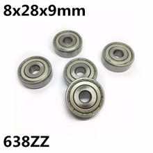 10Pcs 638ZZ 638-2Z 8x28x9 mm Deep groove ball bearing Miniature bearing High qualit 638Z 2024 - buy cheap