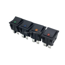 1PC Rocker Switch KCD4 Power Switch 4Pins 2Position ON OFF 16A 250VAC 20A 125VAC With Light Red Green Yellow Blue Latching Type 2024 - buy cheap