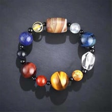 Pulsera de piedra Natural con los ocho planetas para mujer, brazalete de Yoga, Chakra, Galaxia, Sistema Solar, joyería para hombre, envío directo 2024 - compra barato