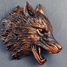 The wild animal Wolf head Wolf head wall simulation animal living room bar retro pendant decoration personality cattle 2024 - buy cheap