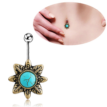 Retro Natural  Belly Button Navel Bar Ring Body Piercing Barbell Gift  741S 2024 - buy cheap