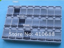 1 шт. SMD SMT Электронных компонентов мини коробка для хранения 24 (3*8) решетки/блоков 156x105x18 мм Серый цвет t-156 2024 - купить недорого