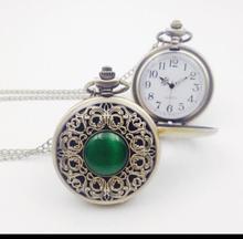 Reloj de bolsillo con colgante para mujer y hombre, pulsera con superficie de oro, cuarzo antiguo, bronce Vintage, color blanco 2024 - compra barato