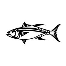 17.8*7.3CM Tuna Fish Body Cover Scratch Fashion Funny Stickers Decals Car Accessories Black/Sliver C6-1229 2024 - buy cheap