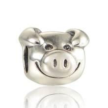 New Pig Head Authentic 925 Sterling Silver Charms European Fit Original Pandora Charms Bracelet jewelry LW599 2024 - buy cheap