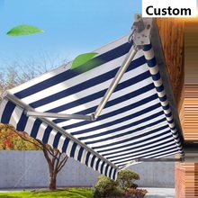 Custom Awning Sunscreen Curtain Cloth Outdoor Install Tarpaulin Fabric Thick 280gsm Color Strip Cloth Rainproof Waterproof Cloth 2024 - купить недорого