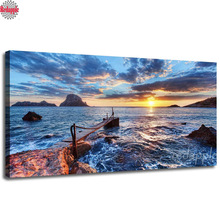 diy diamond painting cross stitch kits Ocean Sea Wave Blue Sky Picture Sunset Seascape view full square Diamond Embroidery decor 2024 - buy cheap