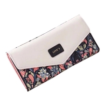 Wallet Female PU Leather 2020 Clutch Purses Leisure Purse Colorful Style Bifold Flowers Printing Women Wallets Long Coin Purse 2024 - buy cheap
