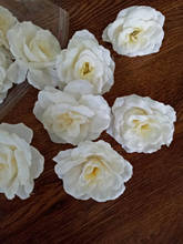 ivory white 100 pcs 8cm/3.15" Artificial Silk Camellia Fabric Rose Peony Flower Heads free shipping 2024 - buy cheap