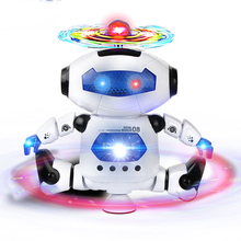 Электрический вращающийся на 360 градусов робот-танцор, гуманоидный робот, игрушка с музыкой светильник кой, электронные ходячие игрушки для детей, подарок 2024 - купить недорого