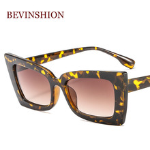 Очки солнцезащитные квадратные для мужчин и женщин, брендовые дизайнерские привлекательные винтажные очки «кошачий глаз», красные розовые черные 2024 - купить недорого