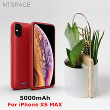 NTSPACE Backup Power Bank Cover Case For iPhone XS MAX Battery Case 5000mAh External Battery Charging Cases Slim Powerbank Case 2024 - buy cheap