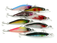 8 pcs Artificial Fishing lures 8cm-6.3g Minnow lure ABS Plastic Swimming Pike Bait Bass Lure(MI082) 2024 - buy cheap