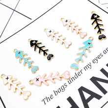 10pcs/lot Cartoon Fish Bone Thorn Enamel Charms 11*35mm Oil Drop Hanging Pendant Fit for Bracelet Necklace Jewelry Accessories 2024 - buy cheap