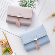 New Women PU leather Leaf Short Wallet Female Coin Purse Fashion Purse Money Bag Vintage Card Holders Womens Small Wallets 2024 - buy cheap