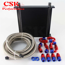 40 Row AN10 Engine Oil Cooler + 5M AN10 Oil Line w/ Hose Fittings Kit 2024 - buy cheap