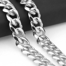 12mm de largura na moda aço inoxidável cor prata corte cubana curb chain dos homens colar ou pulseira pulseira 7-40 "jóias por atacado 2024 - compre barato