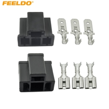 FEELDO 10 sets Carro Motocicleta H4/HB2/9003 À Prova D' Água DIY Masculino/Feminino Conector do Adaptador Rápida Terminais Plugue Kit # CA3917 2024 - compre barato