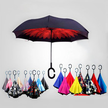Ветрозащитный складной двухслойный зонтик с защитой от дождя и ударов для автомобиля 50RR301 2024 - купить недорого