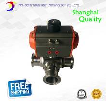 2" sanitary stainless steel ball valve,3 way 316 quick-installed/food grade pneumatic valve_double acting T port valve 2024 - buy cheap