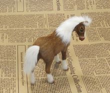 small cute simulation horse model plastic&fur yellow horse doll gift 12.5x11cm a174 2024 - buy cheap