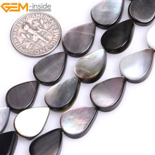 Natural Black Lip Shell Pear Shape Beads For Jewelry Making 10X14mm 15inches DIY Jewellery FreeShipping Wholesale Gem-inside 2024 - buy cheap