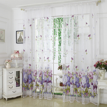 1pc Peony Flower Tulle Curtains Modern Curtains For Living Room Transparent Tulle Curtains Window Drapes Sheer For The Bedroom 2024 - buy cheap