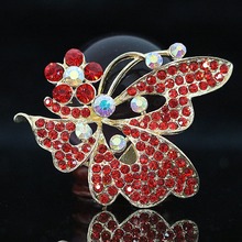 Beautiful Multicolor Animal Brooch Fashion  Style Butterfly shape and Flower Crystal Charms Accessories jewelry Making B1228 2024 - buy cheap