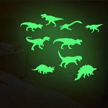 9 шт. световая Наклейка на стену домашний декор флуоресценция светится в темноте динозавры игрушки наклейки Наклейка на потолок светящаяся детская комната 2024 - купить недорого