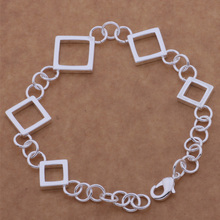 AH057 оптовая продажа счастливый цвет серебра талисман браслеты для женщин Популярная мода 925 ювелирные изделия пять квадратных сетки/ecramtya Afaaiwha 2024 - купить недорого