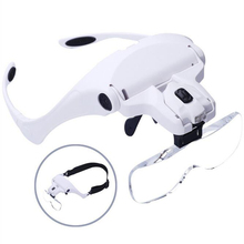 5 Lens Deluxe Magnifier Handsfree Reading Headband Magnifying Glasses With LED Light 2024 - buy cheap