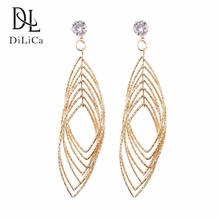 DiLiCa Women Zinc Alloy Geometric Statement Drop Earrings Gold Silver Color Dangle Earrings Ethnic Boho Earring Jewelry 2024 - buy cheap