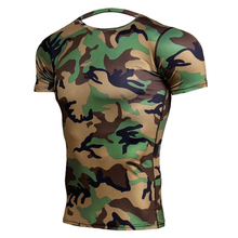 Army Green Camo T Shirts Men Fitness Compression Shirts Short Sleeve T-Shirt Bodybuilding Camiseta Rashguard Gyms Tees Tights 2024 - buy cheap