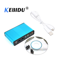 Kebidu placa de som usb 2.0, conversor de placa de áudio externa óptica de 6 canais 5.1, chipset cm6206 para pc, laptop, desktop, tablet 2024 - compre barato