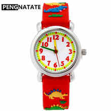 PENGNATATE Children Watch Boys Cartoon 3D dinosaur Silicone Watch Fashion Kids Gifts Waterproof Strap Bracelet Wristwatch Clock 2024 - buy cheap