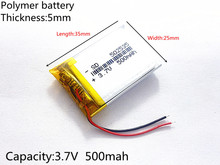 Li-Po 3.7V 500mAh 502535 Lithium Polymer Li-Po  li ion Rechargeable Battery cells For Mp3 MP4 MP5 GPS 2024 - buy cheap