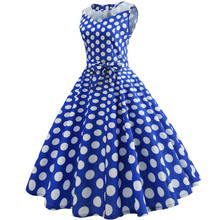 Elegant Women 50s 60s retro vintage hepburn style polka dot plaid midi dress Sleeveless Bow Mesh piecing Rockabilly vestido robe 2024 - buy cheap