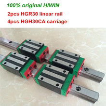 100% оригинальный HIWIN 2 шт. HGR30 200 мм 300 мм 400 мм 500 мм 600 мм 700 мм 800 мм 1000 мм линейная направляющая + 4 шт. HGH30CA HIWIN каретки 2024 - купить недорого