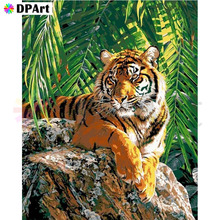 Pintura de diamante 5D con forma de tigre, pintura de bordado con diamantes de imitación cuadrados o redondos, decoración de punto para pared, M607 2024 - compra barato