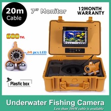 CCTV Video 1/3 CCD 700TVL Underwater Camera For Fishing Fish Finder 7" TFT LCD Monitor 20M Cable 24pcs White LED With Two Stick 2024 - buy cheap
