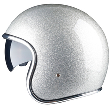 Открытый мотоциклетный шлем с объективом, 3/4 ретро кафе шлем для гонщика, винтажное Сверкающее серебро Kask, Crusier мотороллер Чоппер пилот 2024 - купить недорого