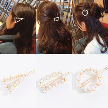 New Fashion Woman Hair Accessories Imitation Pearls Hair Clips for Women Girls Geometric Hairpins Alloy BB Hairgrip Wholesale 2024 - buy cheap
