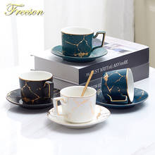 Marble Ceramic Coffee Cup Saucer Spoon Set 200ml Nordic Tea Cup Matt Porcelain Tea Set Advanced Teacup Cafe Espresso Cup 2024 - buy cheap