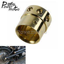 Motorcycle Old School Brass Solid Drilled Exhaust Tips 1-3/4" Pipe Exhaust Plug For Harley Bobber Chopper Cafe Racer 2024 - buy cheap