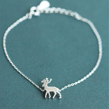 Animal bonito nova moda 925 prata esterlina jóias não alérgicas veados de natal personalidade simples popular pulseiras sb54 2024 - compre barato