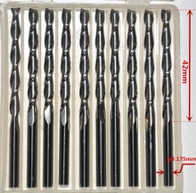 3.175mm(1/8'')*42mm-10PCS,CNC solid carbide end mill,woodworking milling cutter,2 Flutes end mill,PVC,MDF,acrylic,wood tool 2024 - buy cheap