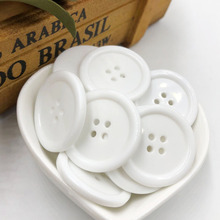Sobretodo de Color blanco, botones de plástico, 4 agujeros, costura artesanal, 50/100 Uds., 30mm, PT249 2024 - compra barato