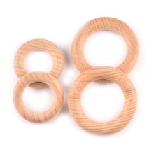 40/55mm Beech Wood Circle Round Crafts For DIY Embellishment Children Kids Teething Wooden Ring Handmade Accessory M1995 2024 - compre barato