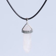 Nuevos dijes de moda, piedra de cristal Natural, colgante en forma hexagonal, collar, joyería DZ0112g 2024 - compra barato